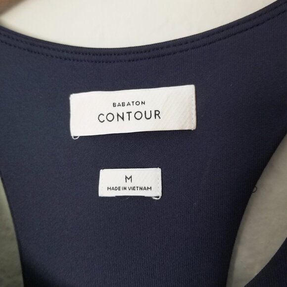 NEW Aritzia Babaton Contour Ruched Racer Sleeveless Mini Dress M Navy Blue $88 - Picture 7 of 14